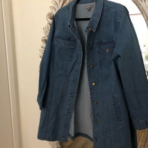 Plus size denim jacket oversized & long